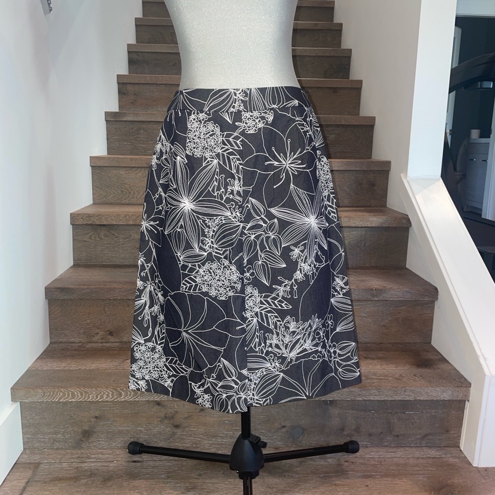 Imitz Black & White Floral Skirt -New